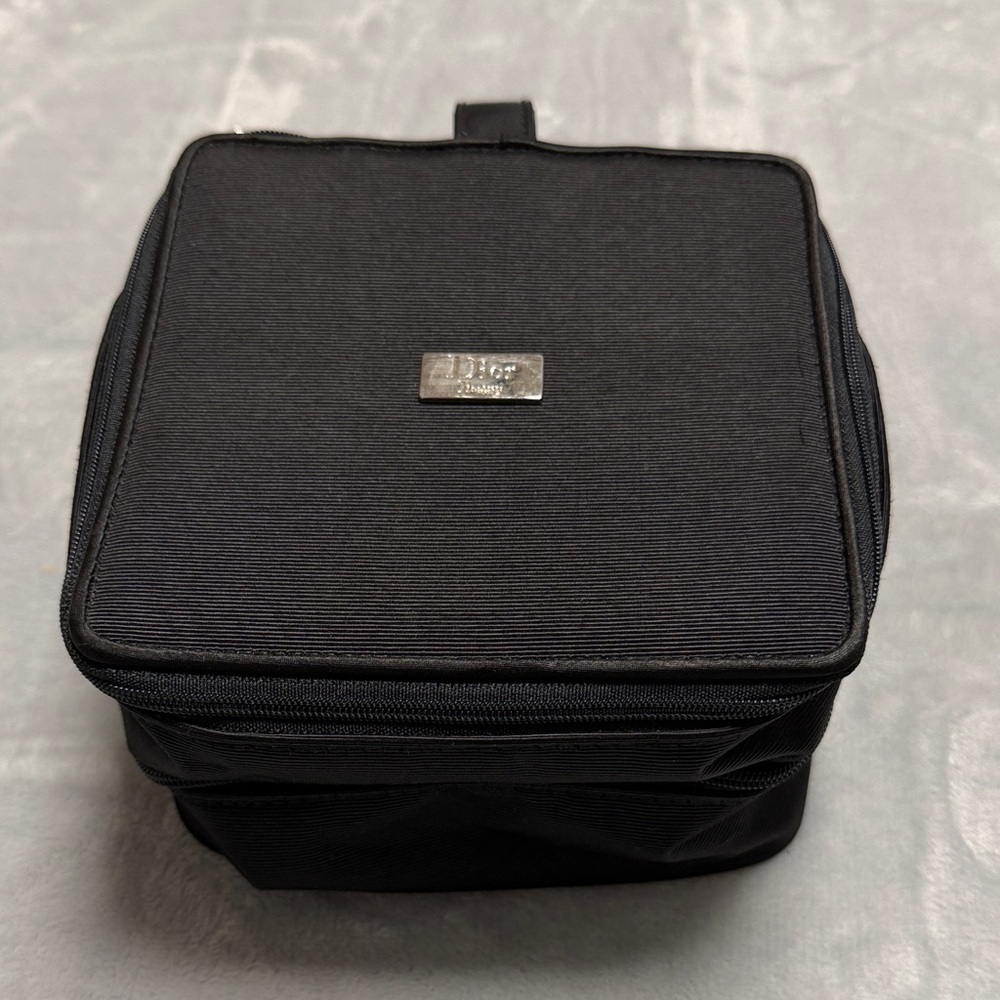 Dior Beauty Black 2-Compartment Makeup Bag with Handle